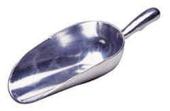 VOLLRATH - 24 oz Silver Cast Aluminum Round Bottom Scoop - 4" Wide Bowl, 3.4" Handle Length, 10.8" OAL - Eagle Tool & Supply