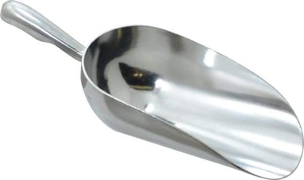 VOLLRATH - 12 oz Silver Cast Aluminum Round Bottom Scoop - 3.3" Wide Bowl, 3" Handle Length, 8.8" OAL - Eagle Tool & Supply