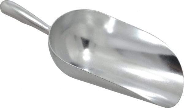 VOLLRATH - 55 oz Silver Cast Aluminum Round Bottom Scoop - 5-1/2" Wide Bowl, 4" Handle Length, 14.4" OAL - Eagle Tool & Supply