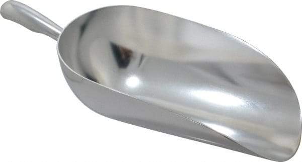 VOLLRATH - 86 oz Silver Cast Aluminum Round Bottom Scoop - 6.3" Wide Bowl, 4.3" Handle Length, 15.6" OAL - Eagle Tool & Supply