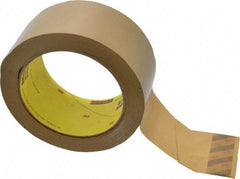 3M - 2" x 55 Yd Natural (Color) Rubber Adhesive Sealing Tape - Polypropylene Film Backing, 3.1 mil Thick, 70 Lb Tensile Strength, Series 375 - Eagle Tool & Supply