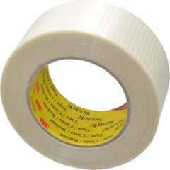 3M - 2" x 55 Yd Clear Rubber Adhesive Packaging Tape - Polypropylene Film Backing, 5.7 mil Thick, 150 Lb Tensile Strength, Series 8959 - Eagle Tool & Supply