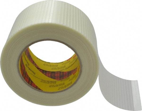 3M - 3" x 55 Yd Clear Rubber Adhesive Packaging Tape - Polypropylene Film Backing, 5.7 mil Thick, 150 Lb Tensile Strength, Series 8959 - Eagle Tool & Supply