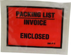 3M - 1,000 Piece, 5-1/2" Long x 4-1/2" Wide, Envelope - Packing List/Invoice Enclosed, Orange Full Faced - Eagle Tool & Supply