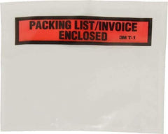 3M - 1,000 Piece, 5-1/2" Long x 4-1/2" Wide, Envelope - Packing List/Invoice Enclosed, Orange Top Border - Eagle Tool & Supply