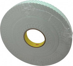 3M - 1" x 36 Yd Acrylic Adhesive Double Sided Tape - 1/16" Thick, Off-White, Urethane Foam Liner, Continuous Roll, Series 4016 - Eagle Tool & Supply