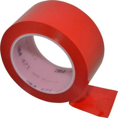 3M - Red Solid Color Vinyl Tape - 2" Wide x 108' Long x 5.2 mil Thick, General Traffic - Eagle Tool & Supply