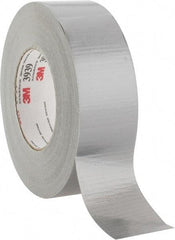 3M - 2" x 55m Silver Duct Tape - 9 mil, Rubber Adhesive, Polyethylene Film Backing, 25 Lb/ln Tensile Strength, 200°F Max, Series 3939 - Eagle Tool & Supply