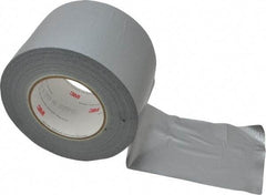 3M - 4" x 55m Silver Duct Tape - 9 mil, Rubber Adhesive, Polyethylene Film Backing, 25 Lb/ln Tensile Strength, 200°F Max, Series 3939 - Eagle Tool & Supply