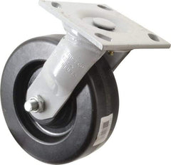 Fairbanks - 6" Diam x 2" Wide, Phenolic Swivel Caster - 1,200 Lb Capacity, Top Plate Mount, 4" x 4-1/2" Plate, Plain Bearing - Eagle Tool & Supply