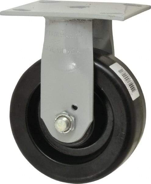 Fairbanks - 5" Diam x 2" Wide, Phenolic Rigid Caster - 1,000 Lb Capacity, Top Plate Mount, 4" x 4-1/2" Plate, Plain Bearing - Eagle Tool & Supply