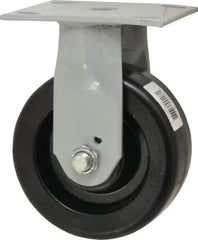 Fairbanks - 5" Diam x 2" Wide, Phenolic Rigid Caster - 1,000 Lb Capacity, Top Plate Mount, 4" x 4-1/2" Plate, Plain Bearing - Eagle Tool & Supply