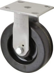 Fairbanks - 6" Diam x 2" Wide, Phenolic Rigid Caster - 1,200 Lb Capacity, Top Plate Mount, 4" x 4-1/2" Plate, Plain Bearing - Eagle Tool & Supply
