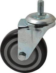 Fairbanks - 4" Diam x 1-1/4" Wide x 5-13/32" OAH Stem Mount Swivel Caster - Polyurethane over Polyethylene, 250 Lb Capacity, Ball Bearing, 1/2-13 x 1" Threaded Stem - Eagle Tool & Supply