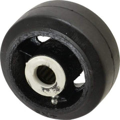 Fairbanks - 4 Inch Diameter x 2 Inch Wide, Rubber Caster Wheel - 300 Lb. Capacity, 2-3/16 Inch Hub Length, 3/4 Inch Axle Diameter, Roller Bearing - Eagle Tool & Supply