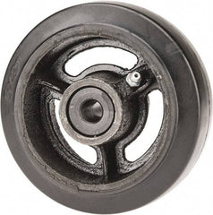 Fairbanks - 5 Inch Diameter x 2 Inch Wide, Rubber Caster Wheel - 350 Lb. Capacity, 2-3/16 Inch Hub Length, 1/2 Inch Axle Diameter, Delrin Bearing - Eagle Tool & Supply