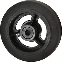 Fairbanks - 6 Inch Diameter x 2 Inch Wide, Rubber Caster Wheel - 410 Lb. Capacity, 2-3/16 Inch Hub Length, 1/2 Inch Axle Diameter, Delrin Bearing - Eagle Tool & Supply