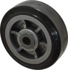 Fairbanks - 6 Inch Diameter x 2 Inch Wide, Rubber Caster Wheel - 500 Lb. Capacity, 2-3/16 Inch Hub Length, 3/4 Inch Axle Diameter, Roller Bearing - Eagle Tool & Supply