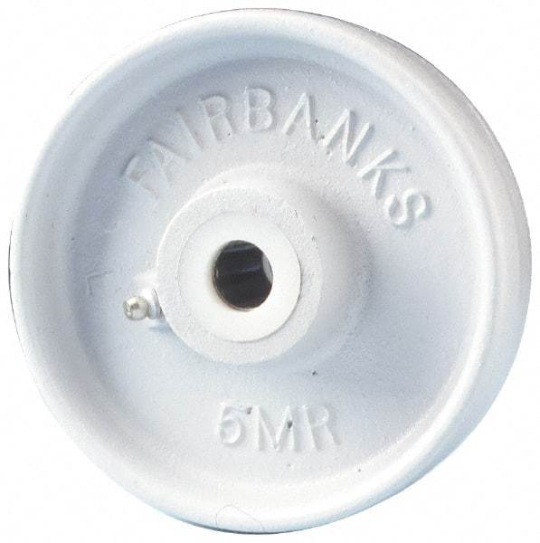Fairbanks - 6 Inch Diameter x 2 Inch Wide, Cast Iron Caster Wheel - 1,200 Lb. Capacity, 2-1/4 Inch Hub Length, 1/2 Inch Axle Diameter, Plain Bearing - Eagle Tool & Supply