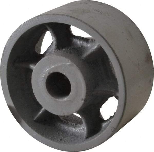 Fairbanks - 4 Inch Diameter x 2 Inch Wide, Cast Iron Caster Wheel - 1,000 Lb. Capacity, 2-1/4 Inch Hub Length, 3/4 Inch Axle Diameter, Plain Bearing - Eagle Tool & Supply