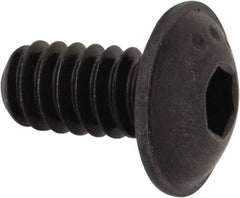 Made in USA - #10-24 UNC Hex Socket Drive, Button Screw - Alloy Steel, Black Oxide Finish, Fully Threaded, 3/8" Length Under Head - Eagle Tool & Supply