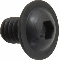 Made in USA - 1/4-20 UNC Hex Socket Drive, Button Screw - Alloy Steel, Black Oxide Finish, Fully Threaded, 3/8" Length Under Head - Eagle Tool & Supply