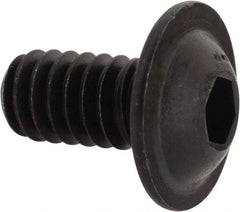 Made in USA - 1/4-20 UNC Hex Socket Drive, Button Screw - Alloy Steel, Black Oxide Finish, Fully Threaded, 1/2" Length Under Head - Eagle Tool & Supply