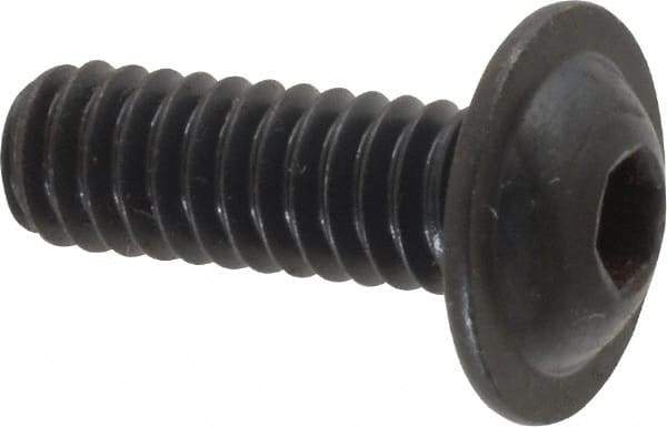 Made in USA - 1/4-20 UNC Hex Socket Drive, Button Screw - Alloy Steel, Black Oxide Finish, Fully Threaded, 3/4" Length Under Head - Eagle Tool & Supply