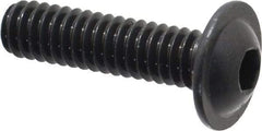 Made in USA - 1/4-20 UNC Hex Socket Drive, Button Screw - Alloy Steel, Black Oxide Finish, Fully Threaded, 1" Length Under Head - Eagle Tool & Supply