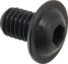 Made in USA - 5/16-18 UNC Hex Socket Drive, Button Screw - Alloy Steel, Black Oxide Finish, Fully Threaded, 1/2" Length Under Head - Eagle Tool & Supply