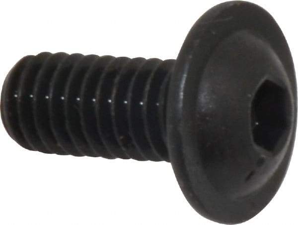 Made in USA - 5/16-18 UNC Hex Socket Drive, Button Screw - Alloy Steel, Black Oxide Finish, Fully Threaded, 3/4" Length Under Head - Eagle Tool & Supply
