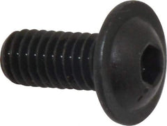 Made in USA - 5/16-18 UNC Hex Socket Drive, Button Screw - Alloy Steel, Black Oxide Finish, Fully Threaded, 3/4" Length Under Head - Eagle Tool & Supply