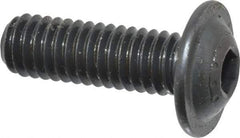 Made in USA - 5/16-18 UNC Hex Socket Drive, Button Screw - Alloy Steel, Black Oxide Finish, Fully Threaded, 1" Length Under Head - Eagle Tool & Supply