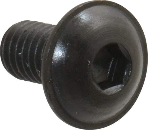 Made in USA - #10-32 UNF Hex Socket Drive, Button Screw - Alloy Steel, Black Oxide Finish, Fully Threaded, 3/8" Length Under Head - Eagle Tool & Supply