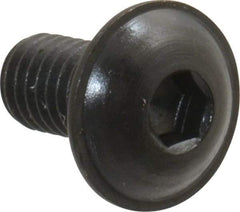 Made in USA - #10-32 UNF Hex Socket Drive, Button Screw - Alloy Steel, Black Oxide Finish, Fully Threaded, 3/8" Length Under Head - Eagle Tool & Supply