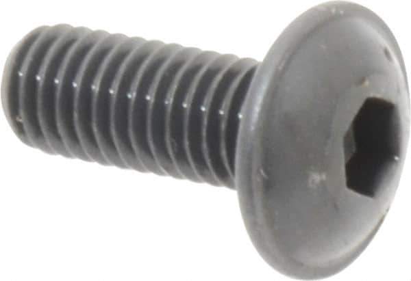 Made in USA - #10-32 UNF Hex Socket Drive, Button Screw - Alloy Steel, Black Oxide Finish, Fully Threaded, 1/2" Length Under Head - Eagle Tool & Supply