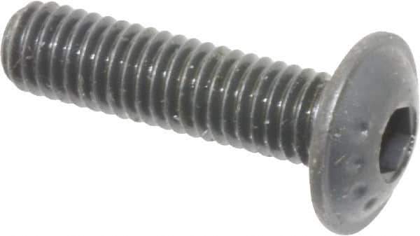 Made in USA - #10-32 UNF Hex Socket Drive, Button Screw - Alloy Steel, Black Oxide Finish, Fully Threaded, 3/4" Length Under Head - Eagle Tool & Supply