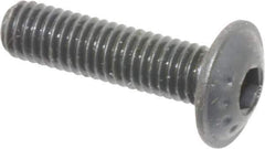 Made in USA - #10-32 UNF Hex Socket Drive, Button Screw - Alloy Steel, Black Oxide Finish, Fully Threaded, 3/4" Length Under Head - Eagle Tool & Supply