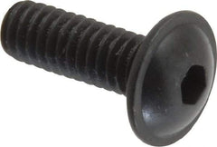 Made in USA - #8-32 UNC Hex Socket Drive, Button Screw - Alloy Steel, Black Oxide Finish, Fully Threaded, 1/2" Length Under Head - Eagle Tool & Supply