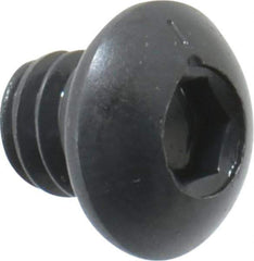Made in USA - 1/4-20 UNC Hex Socket Drive, Button Screw - Alloy Steel, Black Oxide Finish, Fully Threaded, 1/4" Length Under Head - Eagle Tool & Supply