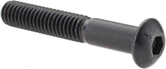 Made in USA - 5/16-18 UNC Hex Socket Drive, Button Screw - Alloy Steel, Black Oxide Finish, Fully Threaded, 2" Length Under Head - Eagle Tool & Supply