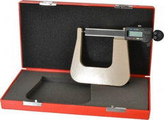 SPI - 0 to 2.5" Range, 0.0005" Resolution, Deep Throat, Electronic Outside Micrometer - 0.001" Accuracy, 3" Throat, Sliding Thimble, Carbide Face, Includes Case - Eagle Tool & Supply