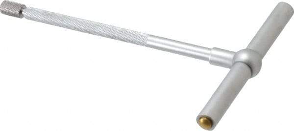 SPI - 3-1/2 to 6 Inch, 5.85 Inch Overall Length, Telescoping Gage - 5 Inch Long Handle, Hardened Tool Steel, Satin Chrome Finish and TiN Coated Working Faces - Eagle Tool & Supply