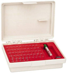 SPI - 55 Piece, 0.2 to 1.28mm Diameter Plug & Pin Gage Set - Plus 0.005mm Tolerance - Eagle Tool & Supply