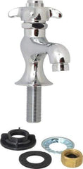 B&K Mueller - Standard, One Handle Design, Chrome, Round Deck Plate Single Mount Faucet - 4 Spoke Handle - Eagle Tool & Supply