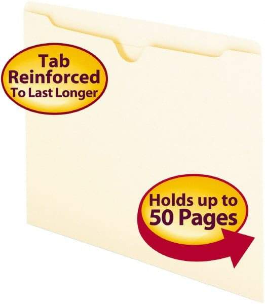 SMEAD - 8-1/2 x 11", Letter Size, Manilla, File Jacket - 11 Point Stock, Straight Tab Cut Location - Eagle Tool & Supply