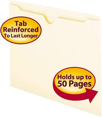 SMEAD - 8-1/2 x 11", Letter Size, Manilla, File Jacket - 11 Point Stock, Straight Tab Cut Location - Eagle Tool & Supply