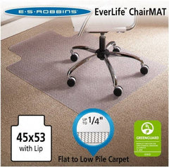 ES Robbins - 53" Long x 45" Wide, Chair Mat - Single Lip, Beveled Edge Style - Eagle Tool & Supply