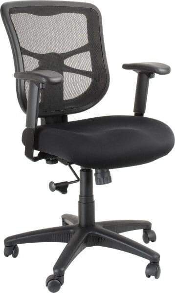 ALERA - 36-5/8 to 42-7/8" High Mid Back Chair - 25" Wide x 26" Deep, Mesh Seat, Black - Eagle Tool & Supply