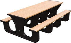 Vestil - 60" Long x 96" Wide x 30-1/2" High Stationary Rectangular Activity/Utility Table - Cedar & Black, Plastic - Eagle Tool & Supply